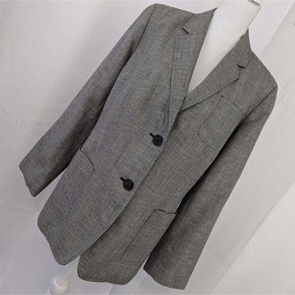 NWOT! TALBOTS! LINEN BLEND, LIGHTWEIGHT, BLACK/WHITE WEAVE JACKET, BLAZER! SZ 14 - Picture 10 of 10